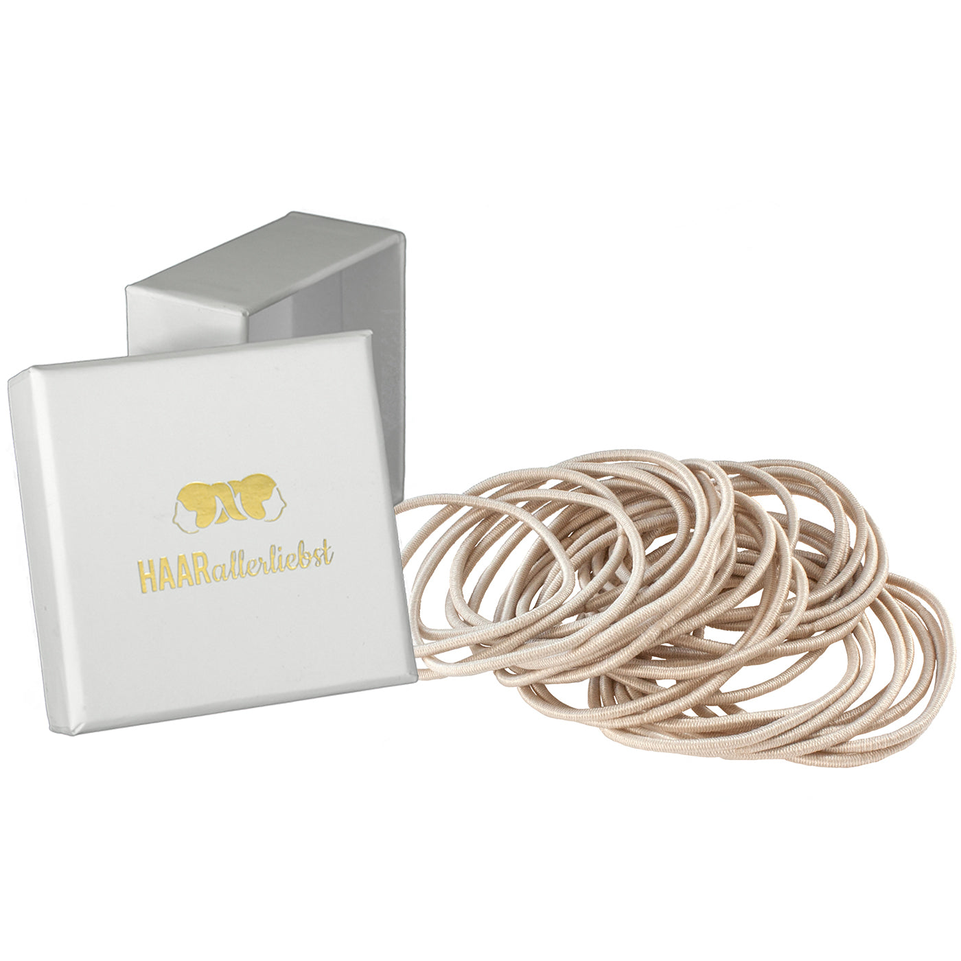 Haargummis (hell beige | 30 Stück | 1,5mm dünn) - HAARallerliebst