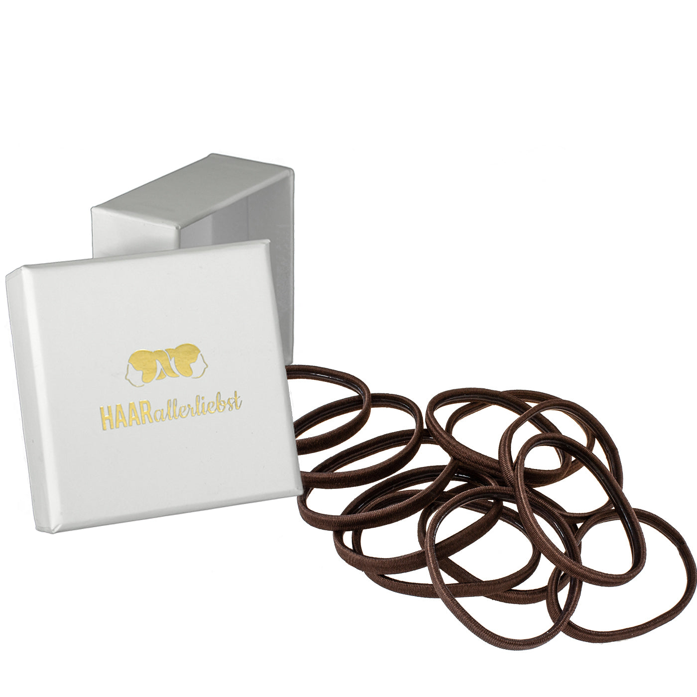 Haargummis mit Gummihaftung (braun | 12 Stück | 5mm breit) - HAARallerliebst