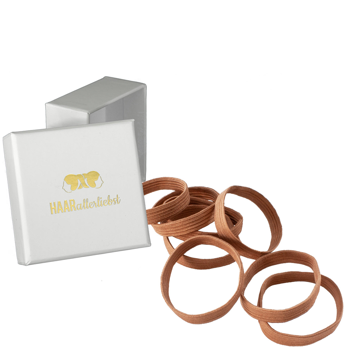 Haargummis extra breit (dunkel beige | 8 Stück | 9mm breit) - HAARallerliebst