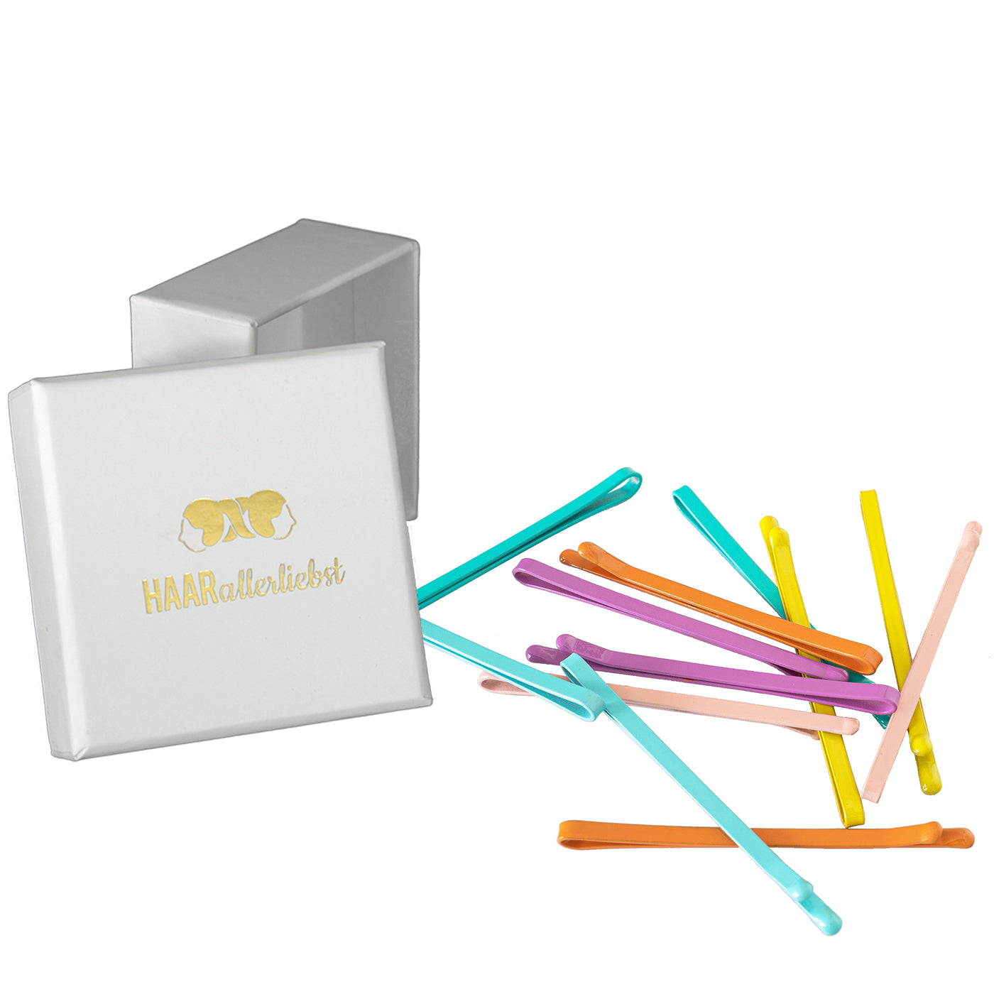 Bobby Pins extra breit (12 Stück | bunt | 2,5mm breit) - HAARallerliebst