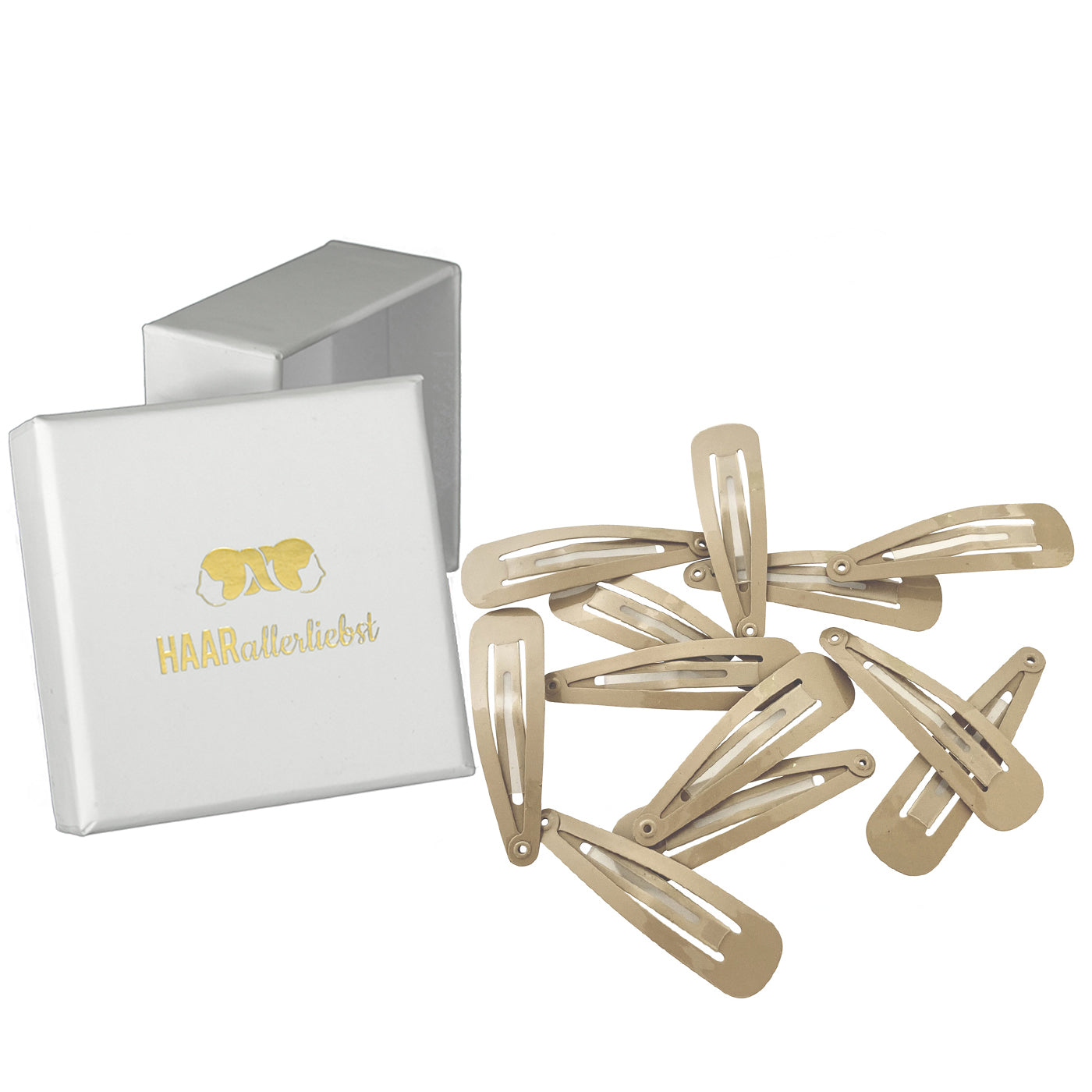 Haarspangen MEHR HALT (beige | 12 Stück | Gummiüberzug) - HAARallerliebst