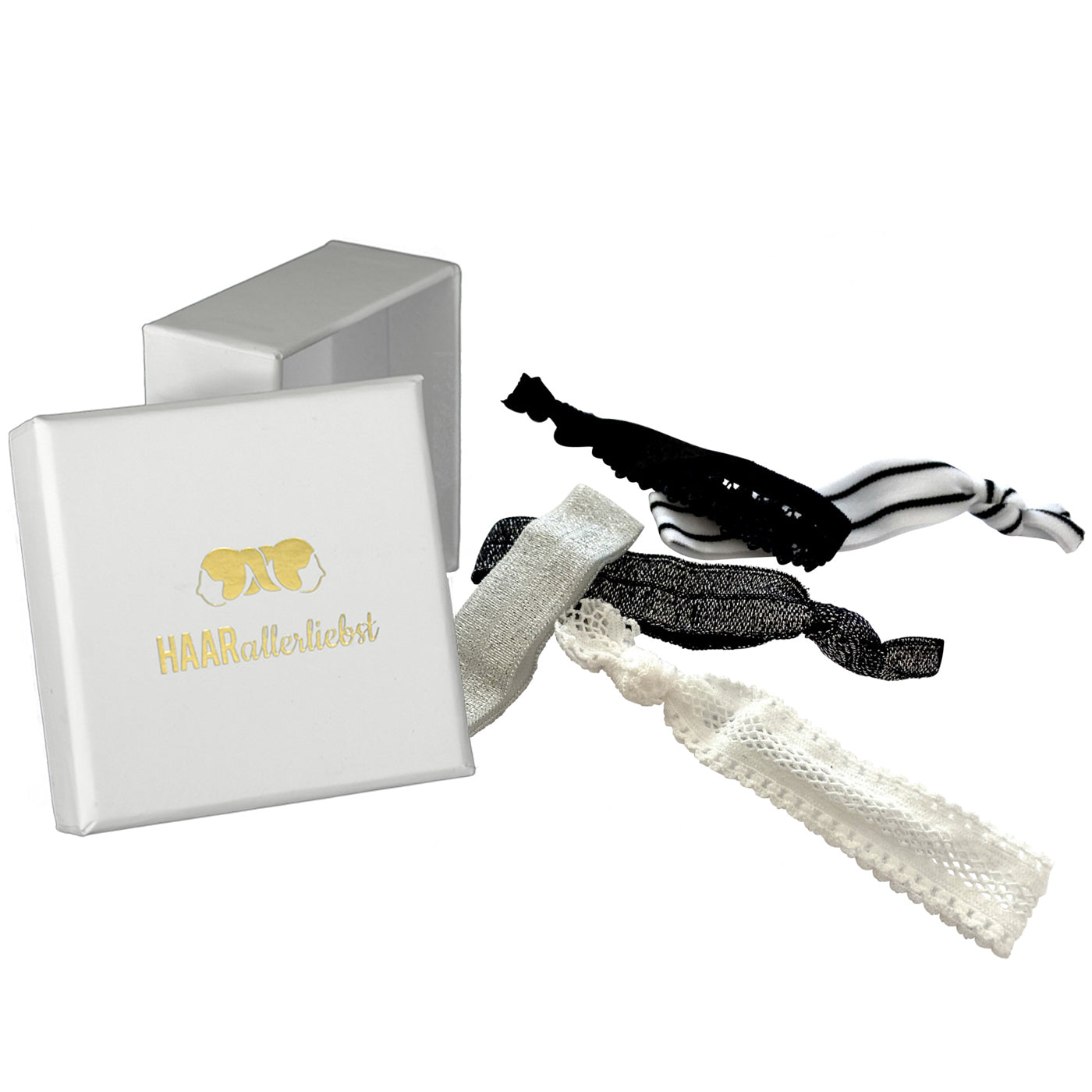 Haargummis Armbänder (schwarz weiss | 5 Stück) - HAARallerliebst