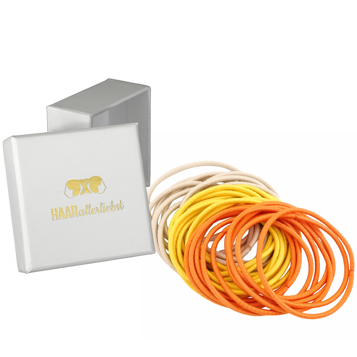 Haargummis dünn (beige, gelb orange | 30 Stück | 4,5cm) - HAARallerliebst