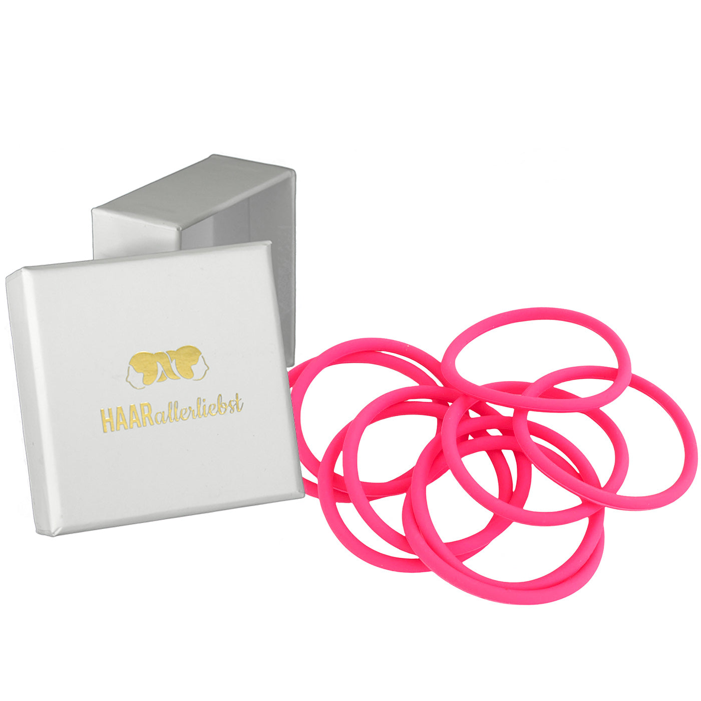 Silikon Haargummis (Pink Coralle Bordeaux | 9 Stück) extra starker Halt - HAARallerliebst