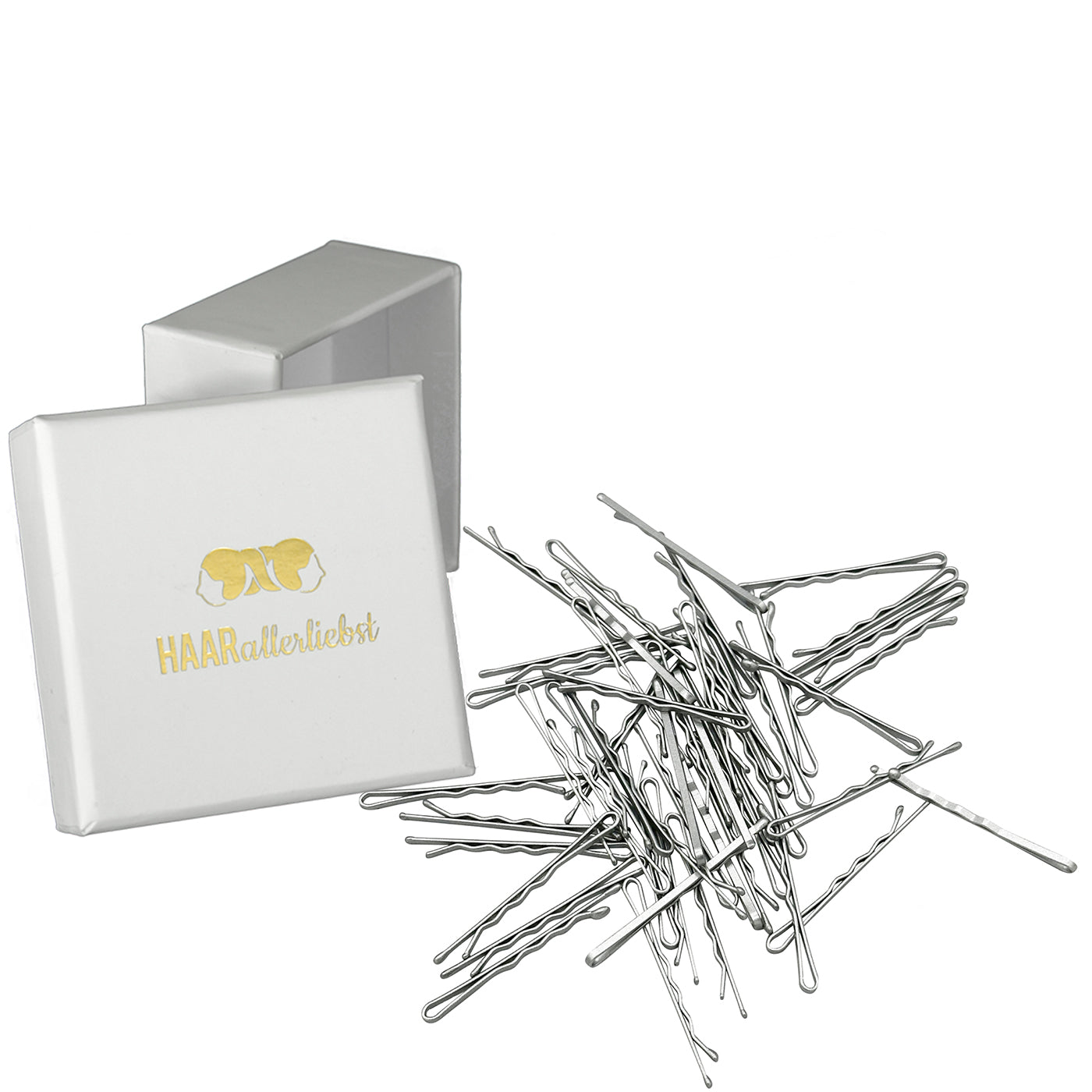 Bobby Pins (silber schimmernd | 100 Stück | 50mm) - HAARallerliebst