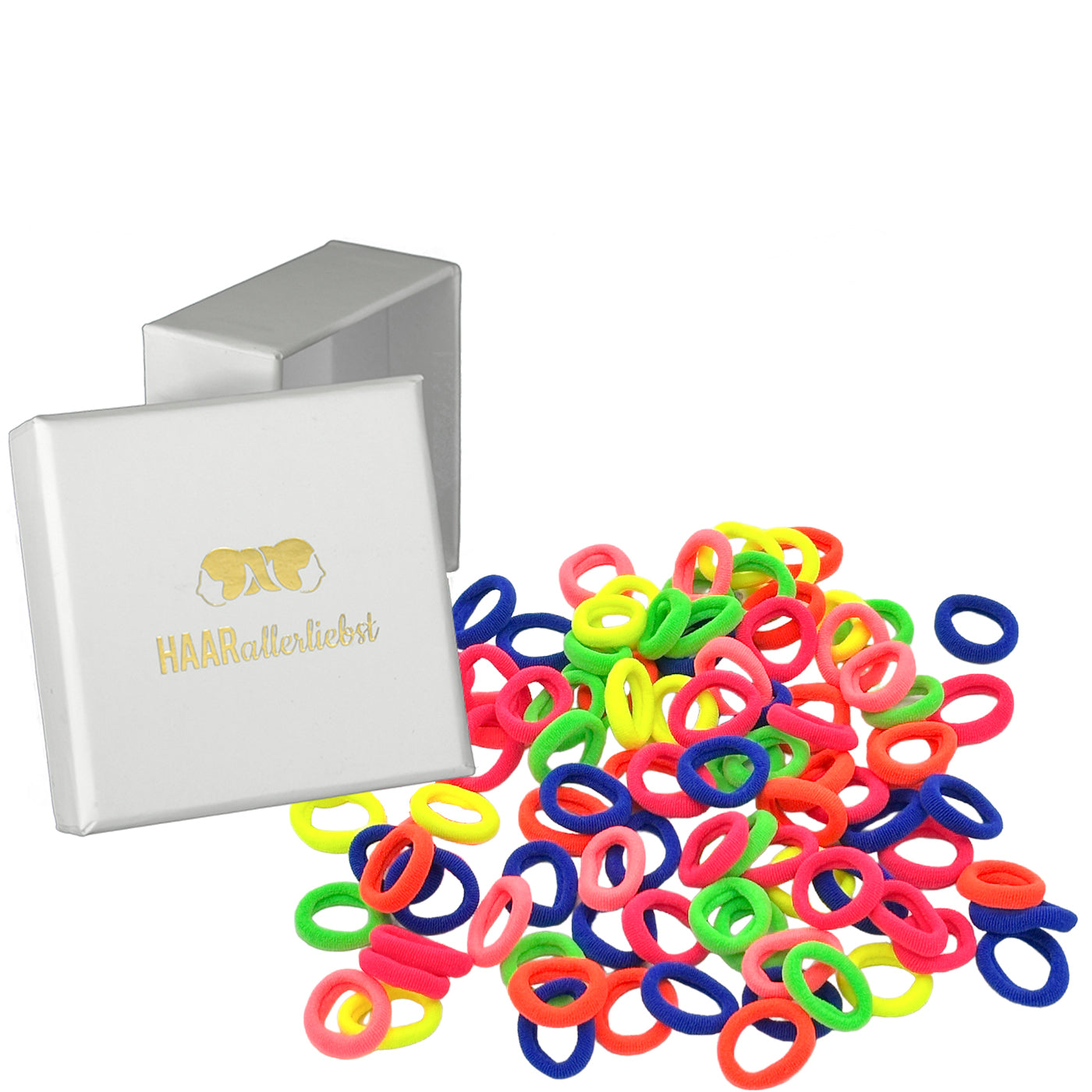 Haargummis klein (Neon | 100 Stück | 2cm) - HAARallerliebst