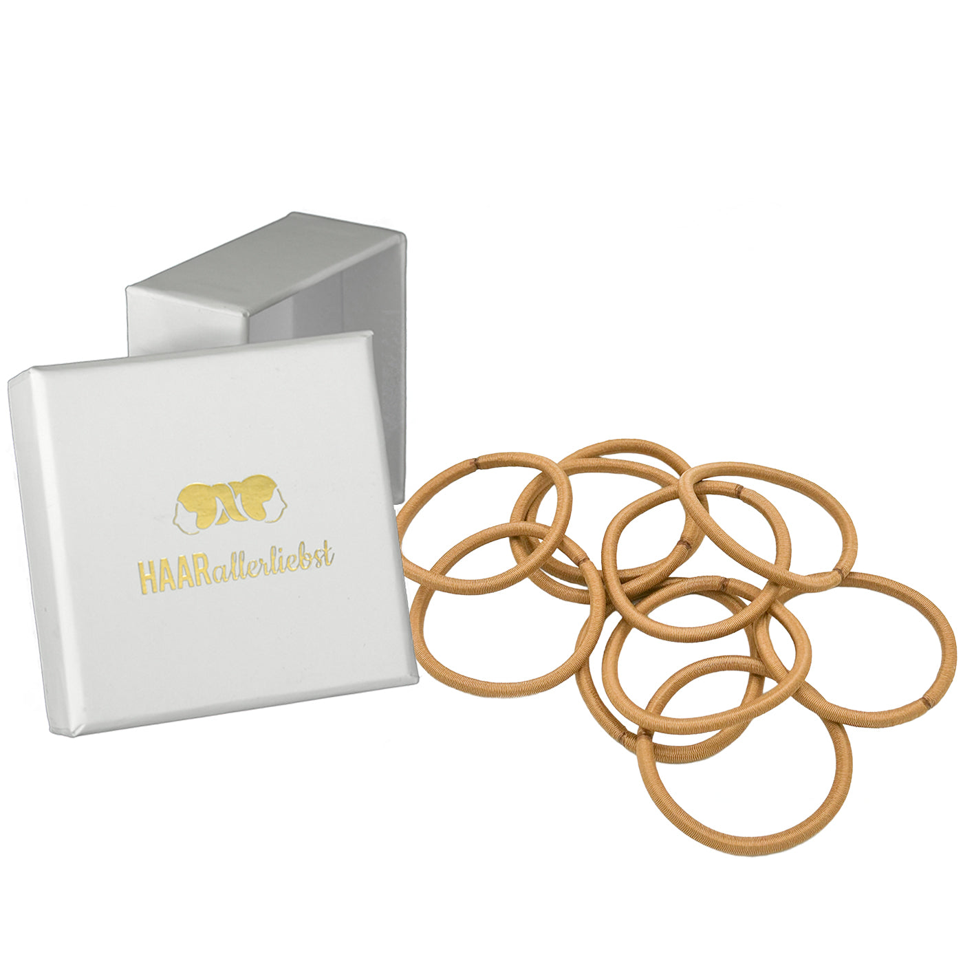 Haargummis blond (verschiedene beigetöne | 20 Stück | 3,5mm dick) - HAARallerliebst