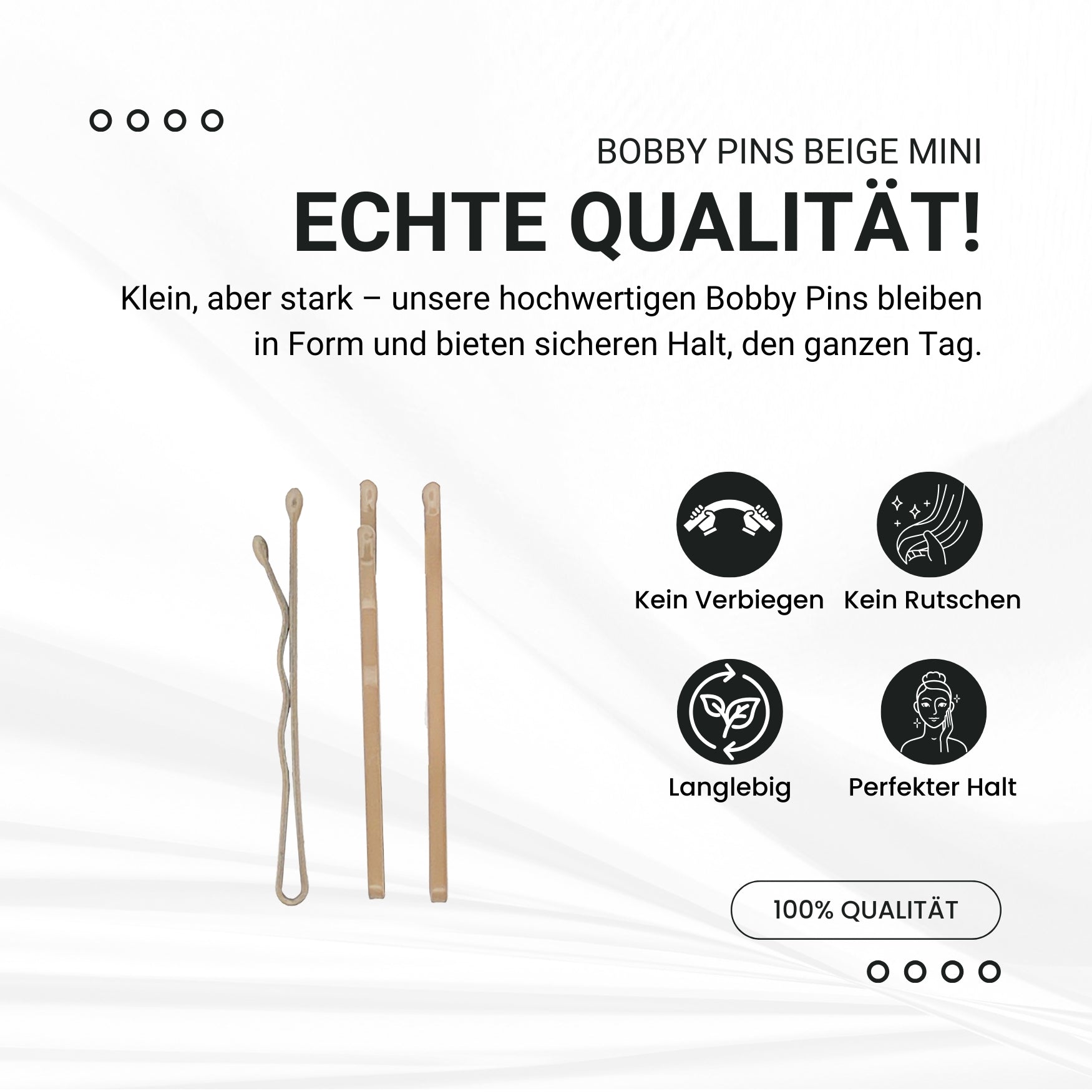 Bobby Pins mini (beige | 50 Stück | 34mm) - HAARallerliebst