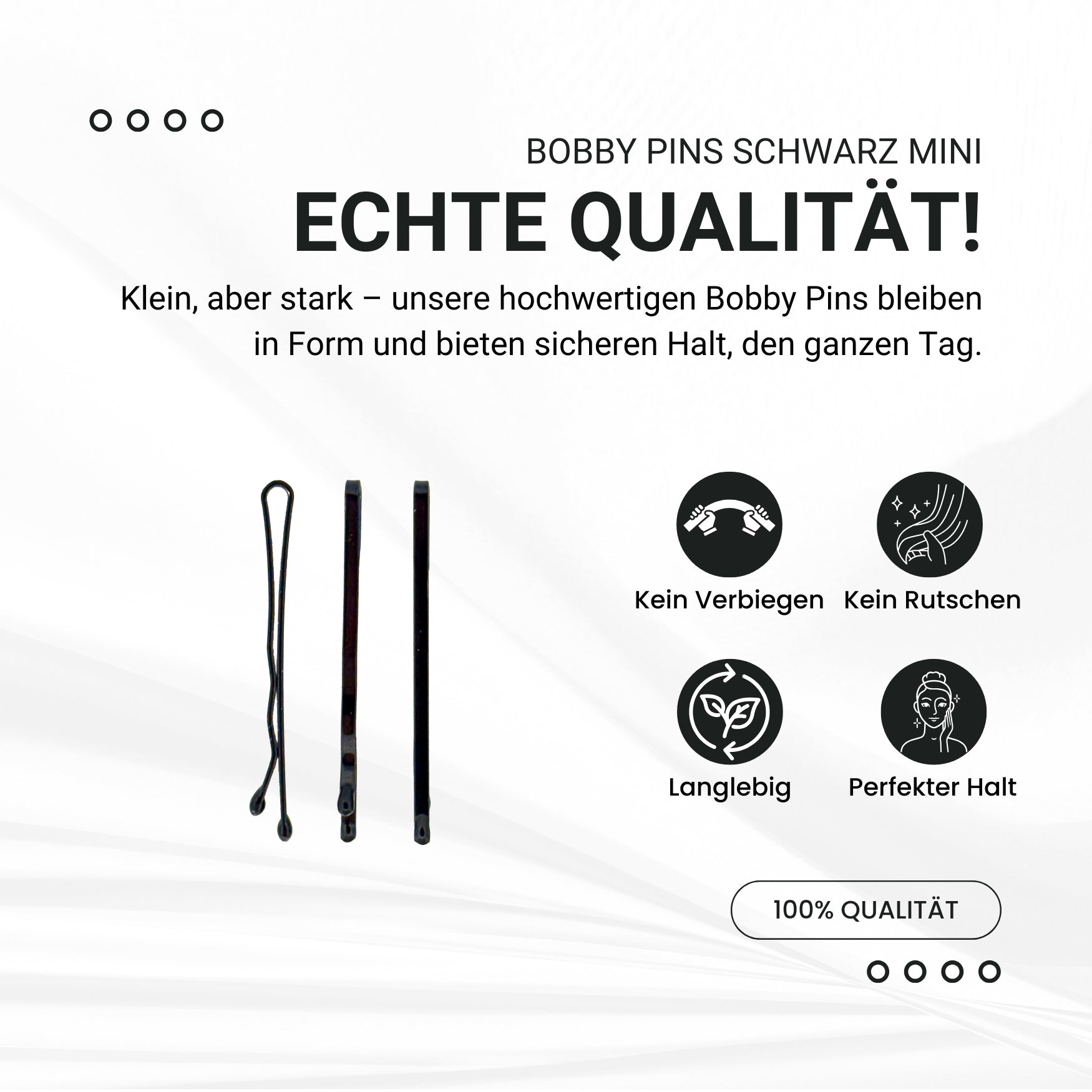 Mini Bobby Pins (schwarz | 50 Stück | 34mm) - HAARallerliebst