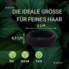 Haarallerliebst Haargummi Damen 12er Set – Haargummis soft ohne Metall aus Bio-Baumwolle & Naturkautschuk – Zopfgummi dunkelbraun für starken Halt – Schonend zu Haar & Umwelt - HAARallerliebst