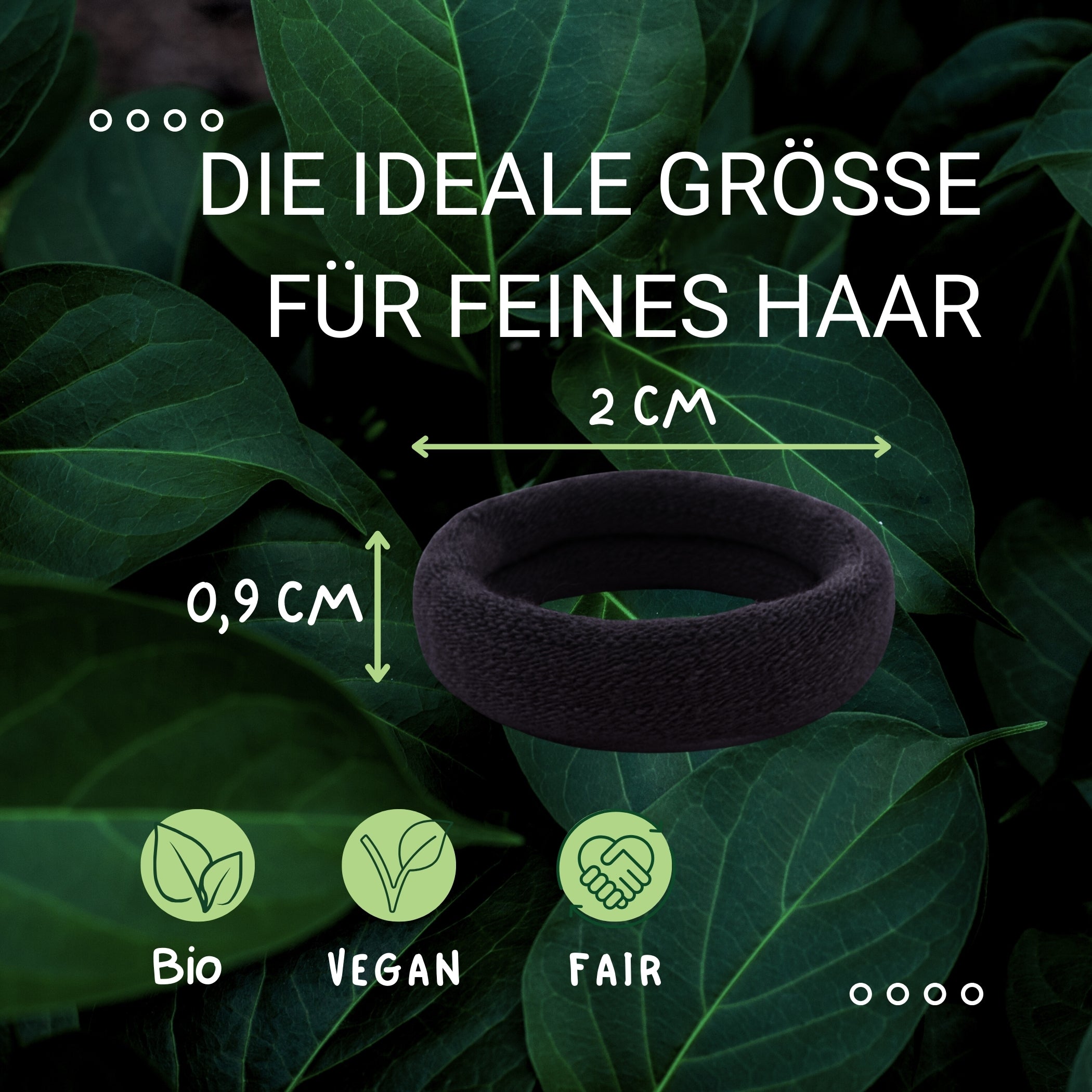 Haarallerliebst Haargummi Damen 12er Set – Haargummis soft ohne Metall aus Bio-Baumwolle & Naturkautschuk – Zopfgummi dunkelbraun für starken Halt – Schonend zu Haar & Umwelt - HAARallerliebst