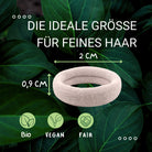 Haarallerliebst Haargummi Damen 12er Set – Haargummis soft ohne Metall aus Bio-Baumwolle & Naturkautschuk – Zopfgummi dunkelbraun für starken Halt – Schonend zu Haar & Umwelt - HAARallerliebst