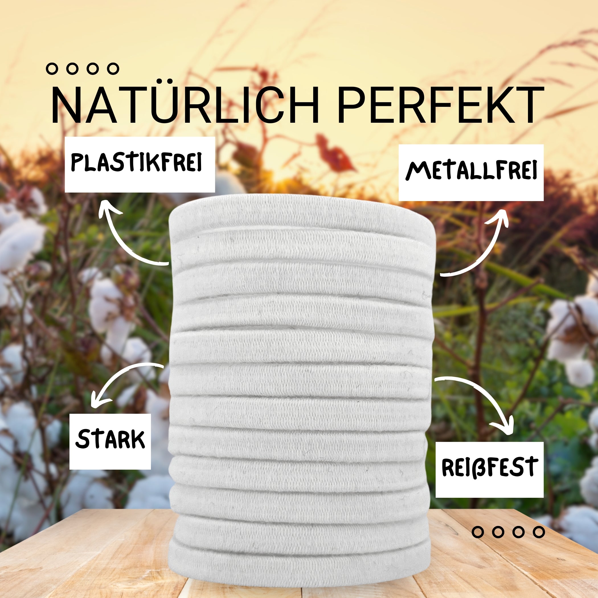 Haarallerliebst Haargummi Damen 12er Set – Haargummis flach ohne Metall aus Bio-Baumwolle & Naturkautschuk - HAARallerliebst