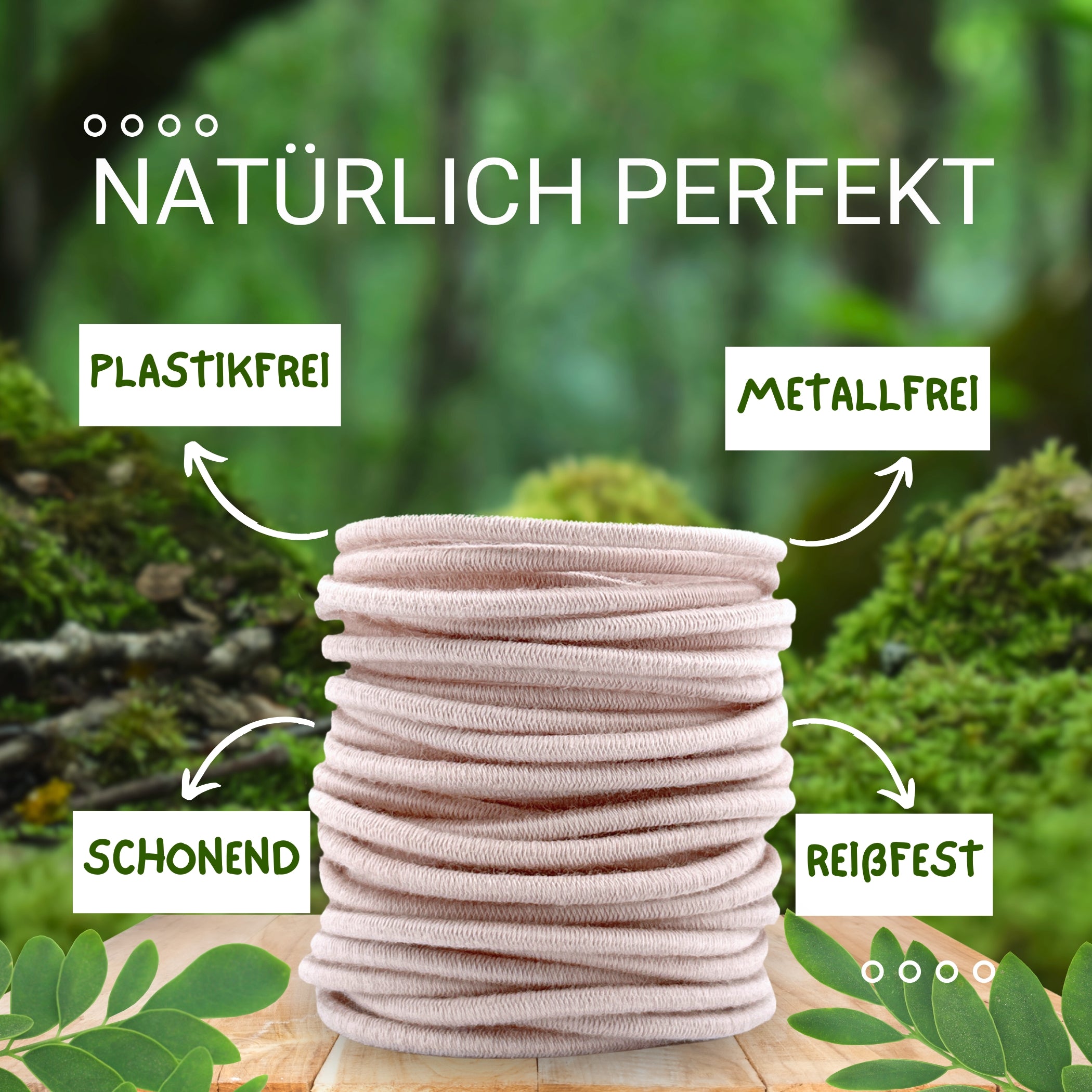 Haarallerliebst Haargummi Damen 30er Set – Haargummis soft ohne Metall aus Bio-Baumwolle & Naturkautschuk - HAARallerliebst