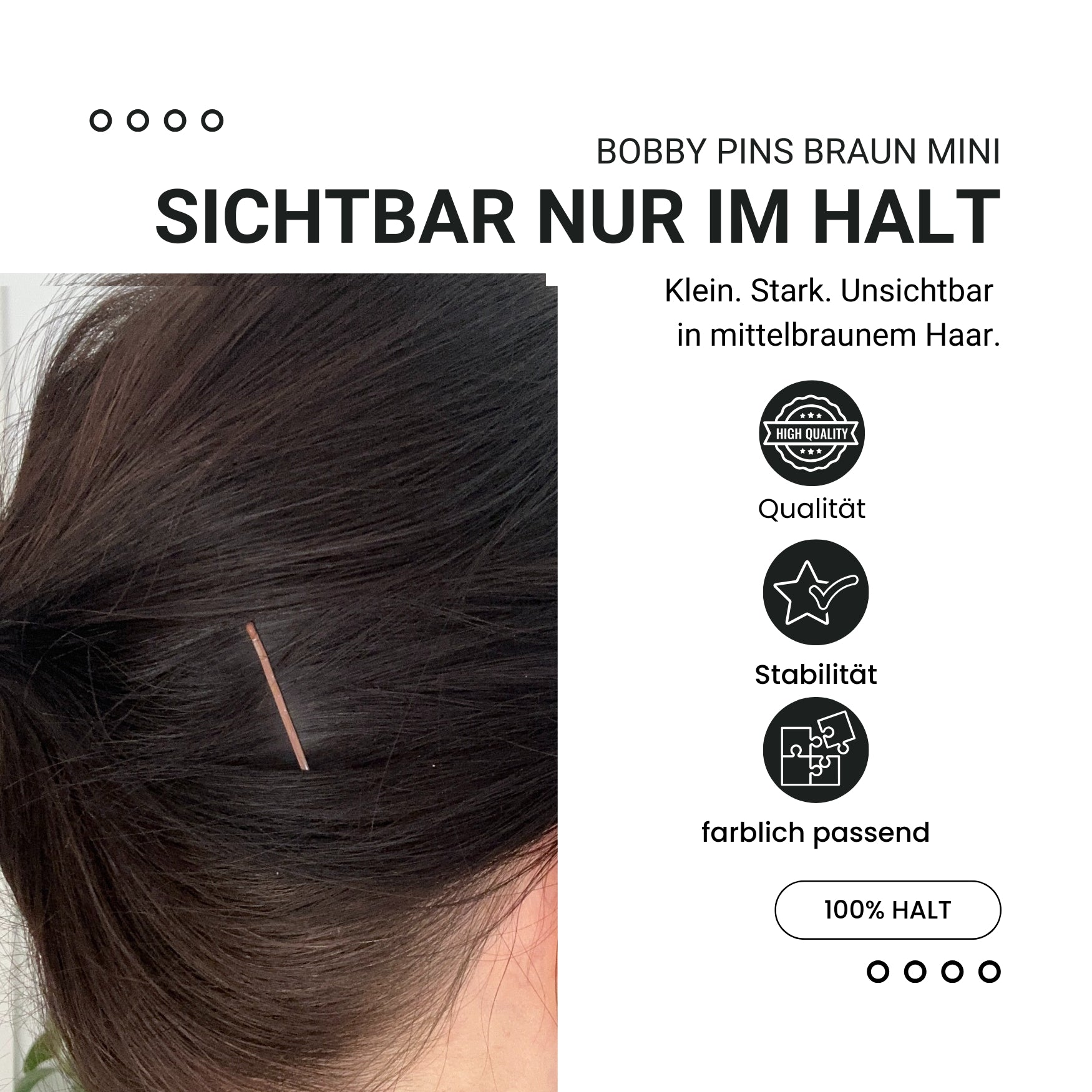 Bobby Pins mini (braun | 50 Stück |34mm) - HAARallerliebst