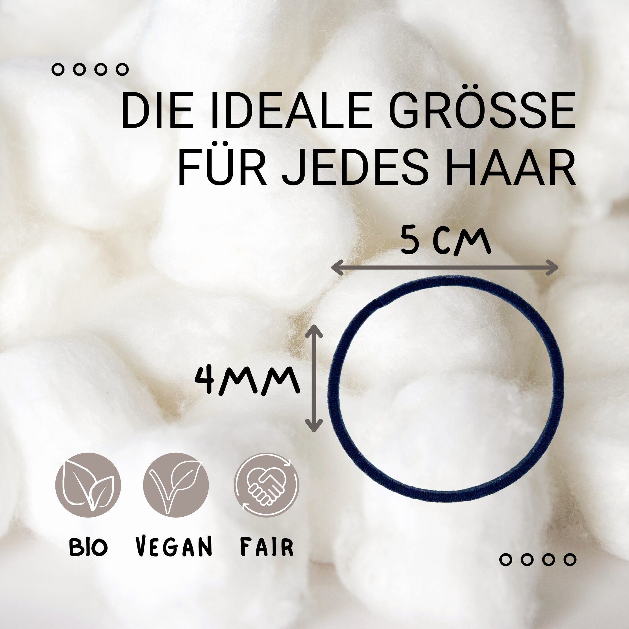 Haarallerliebst Haargummi Damen 30er Set – Haargummis dünn ohne Metall aus Bio-Baumwolle & Naturkautschuk - HAARallerliebst