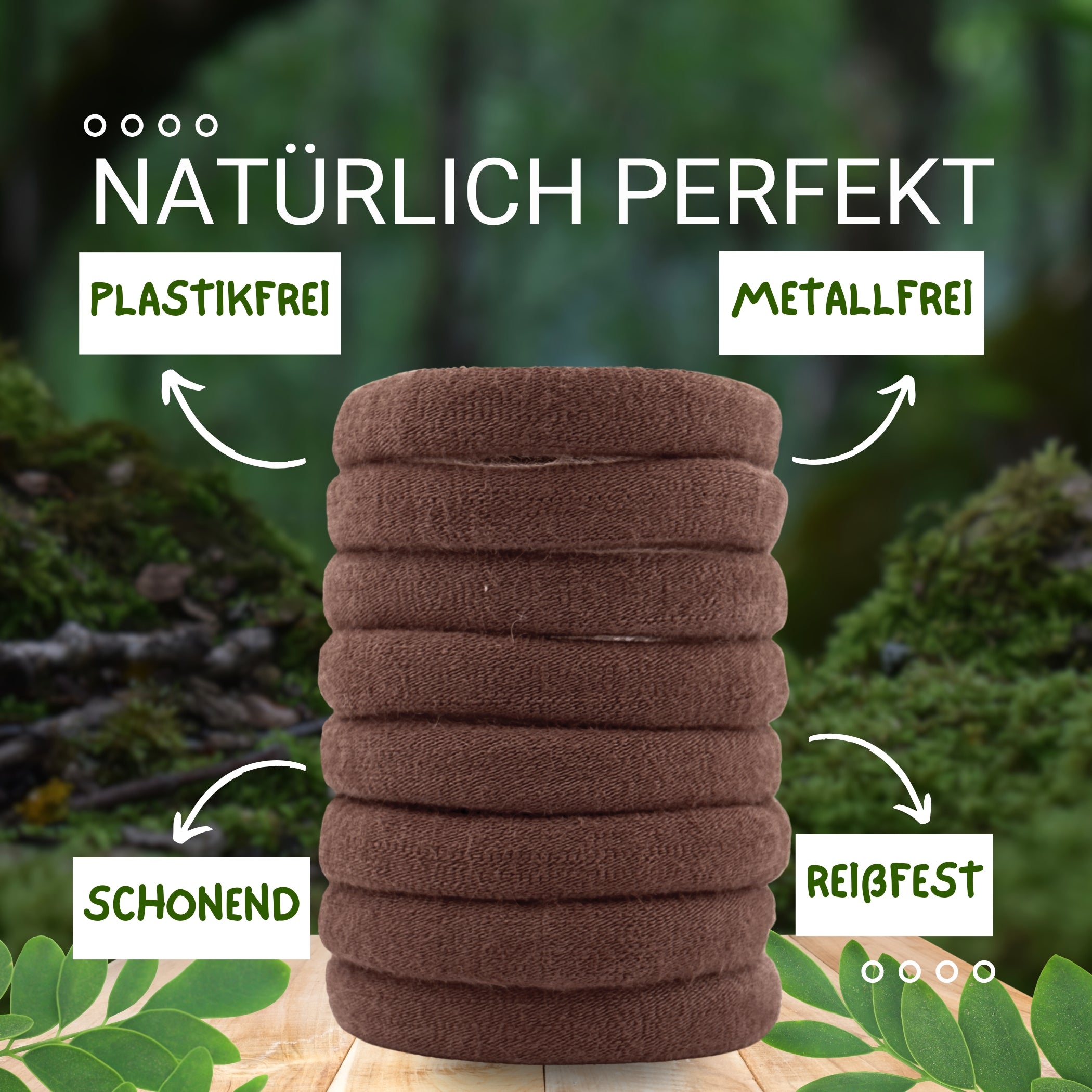 Haarallerliebst Haargummi Damen 8er Set – Haargummis soft ohne Metall aus Bio-Baumwolle - HAARallerliebst