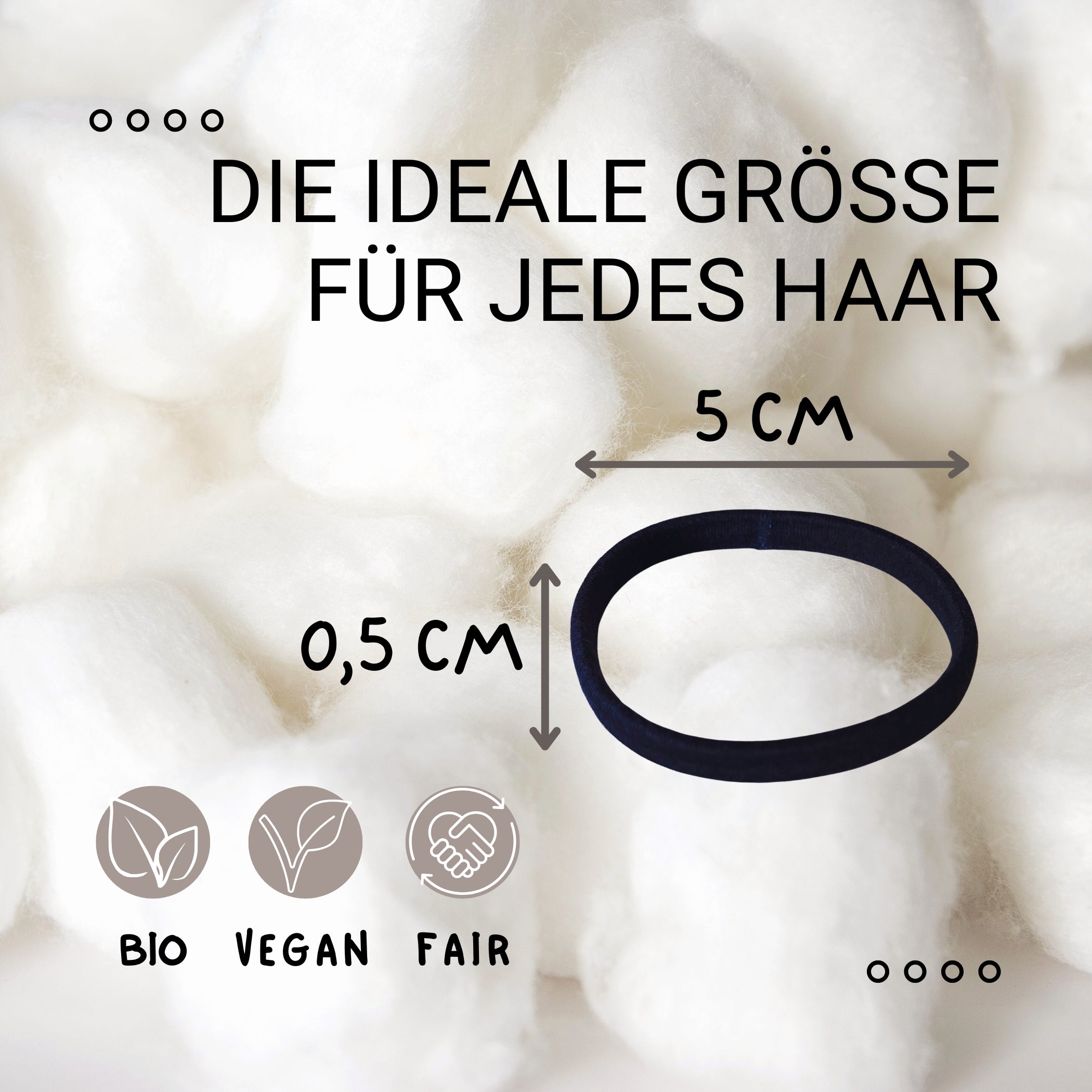 Haarallerliebst Haargummi Damen 12er Set – Haargummis flach ohne Metall aus Bio-Baumwolle & Naturkautschuk - HAARallerliebst