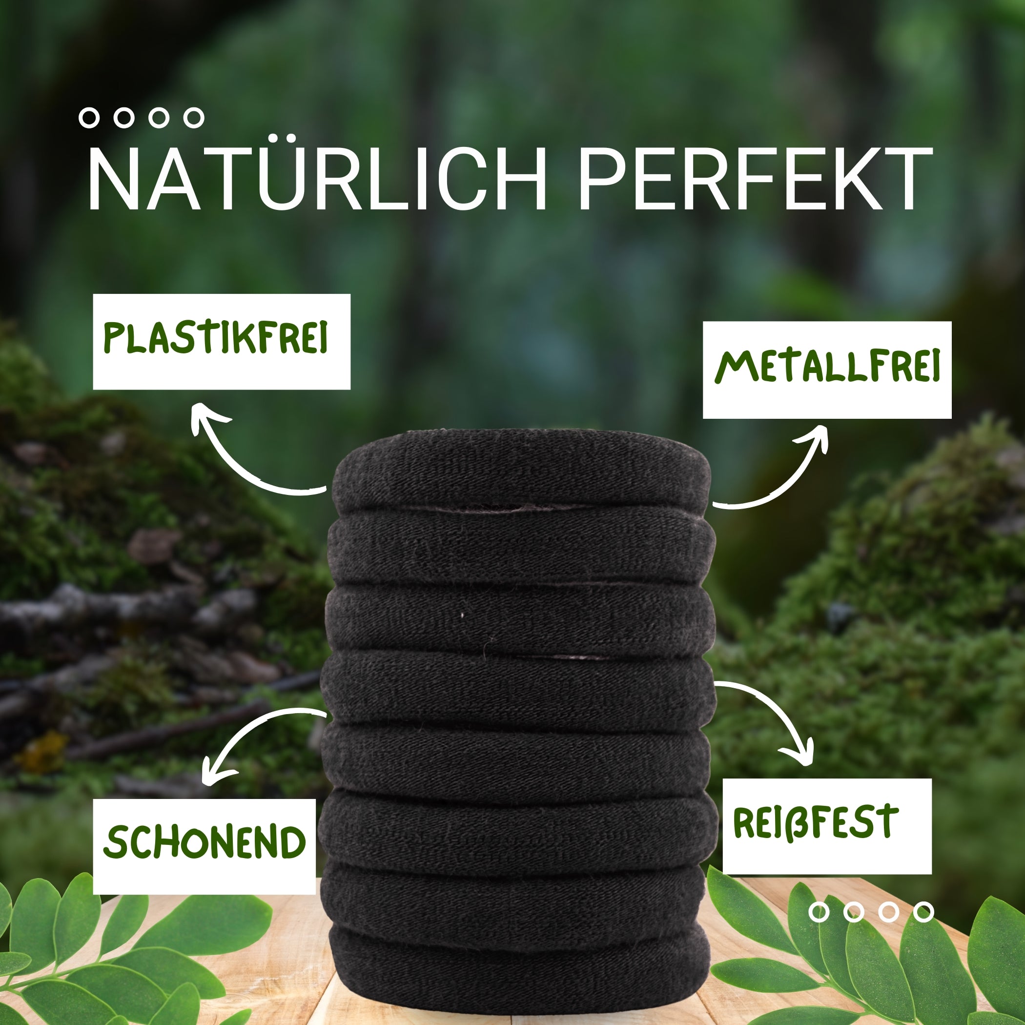 Haarallerliebst Haargummi Damen 8er Set – Haargummis soft ohne Metall aus Bio-Baumwolle - HAARallerliebst