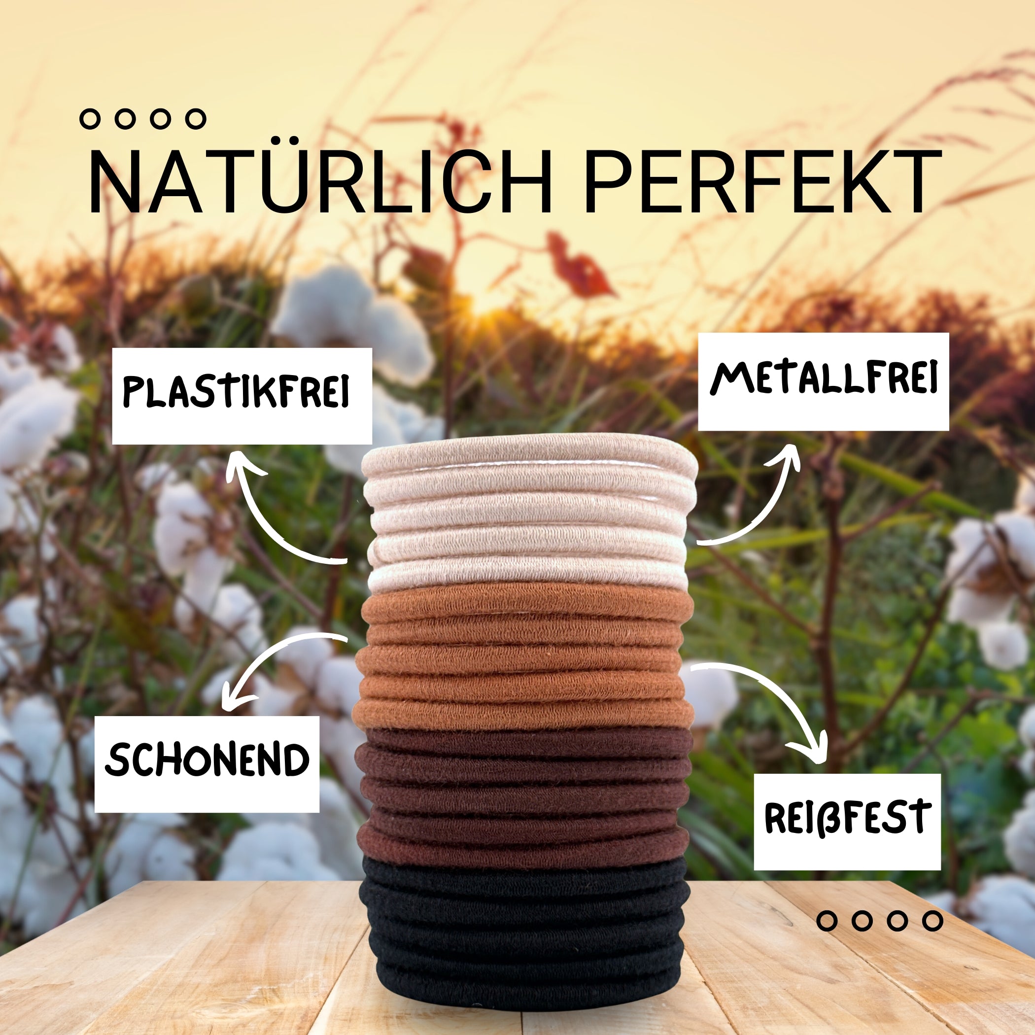 Haarallerliebst Haargummi Damen 20er Set – Haargummis ohne Metall aus Bio-Baumwolle & Naturkautschuk - HAARallerliebst