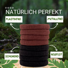 Haarallerliebst Haargummi Damen 8er Set – Haargummis soft ohne Metall aus Bio-Baumwolle - HAARallerliebst