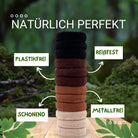 Haarallerliebst Haargummi Damen 12er Set – Haargummis soft ohne Metall aus Bio-Baumwolle & Naturkautschuk – Schonend zu Haar & Umwelt - HAARallerliebst