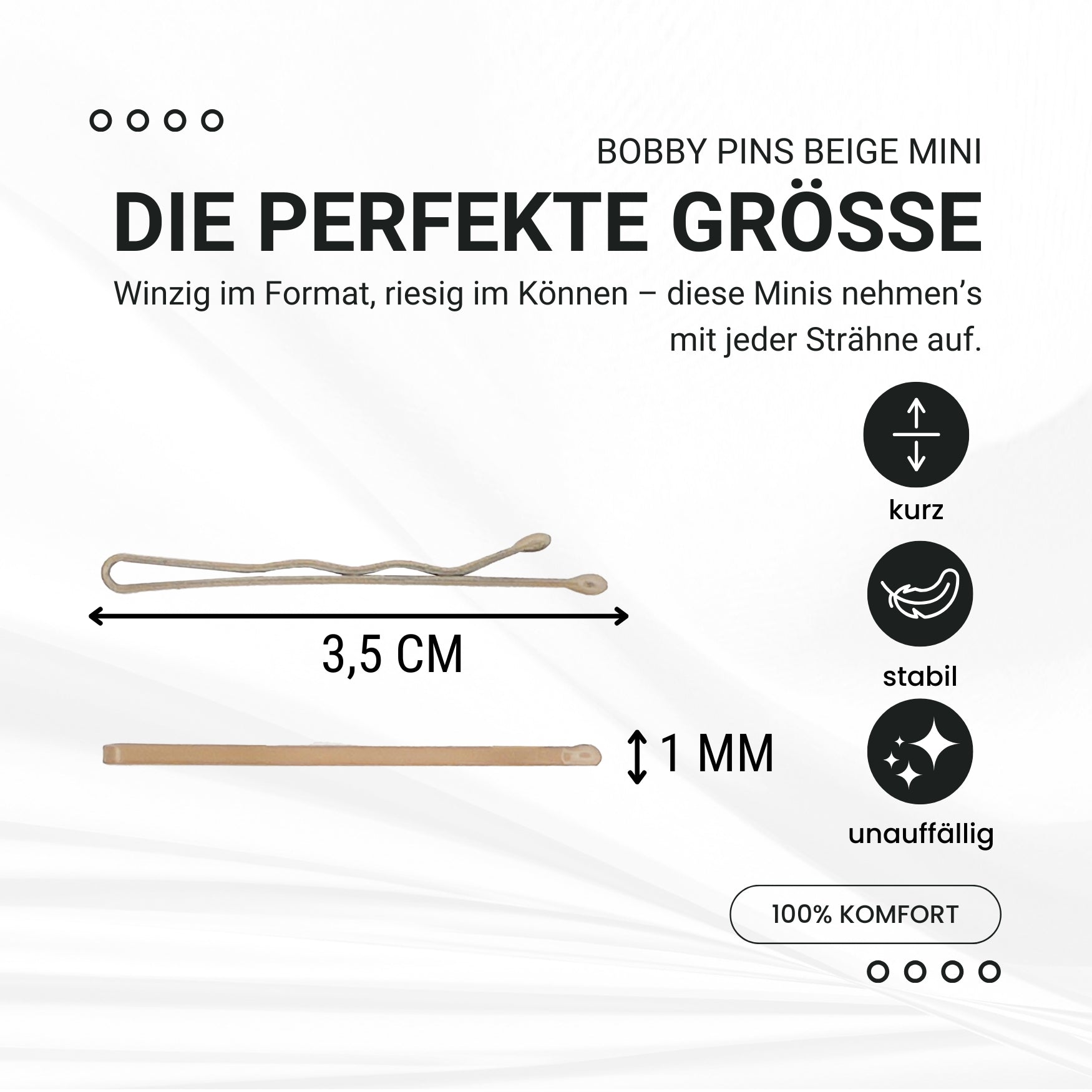 Bobby Pins mini (beige | 50 Stück | 34mm) - HAARallerliebst