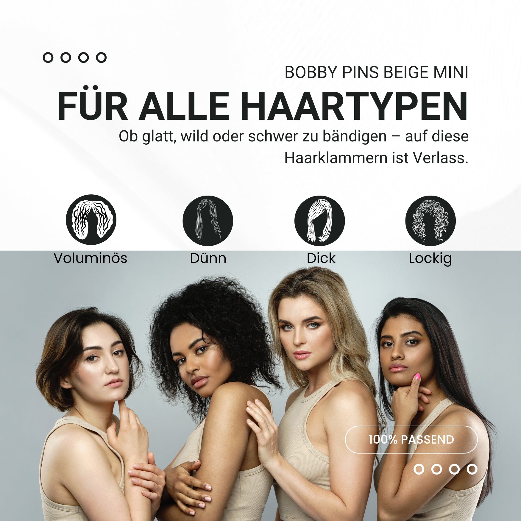 Bobby Pins mini (beige | 50 Stück | 34mm) - HAARallerliebst