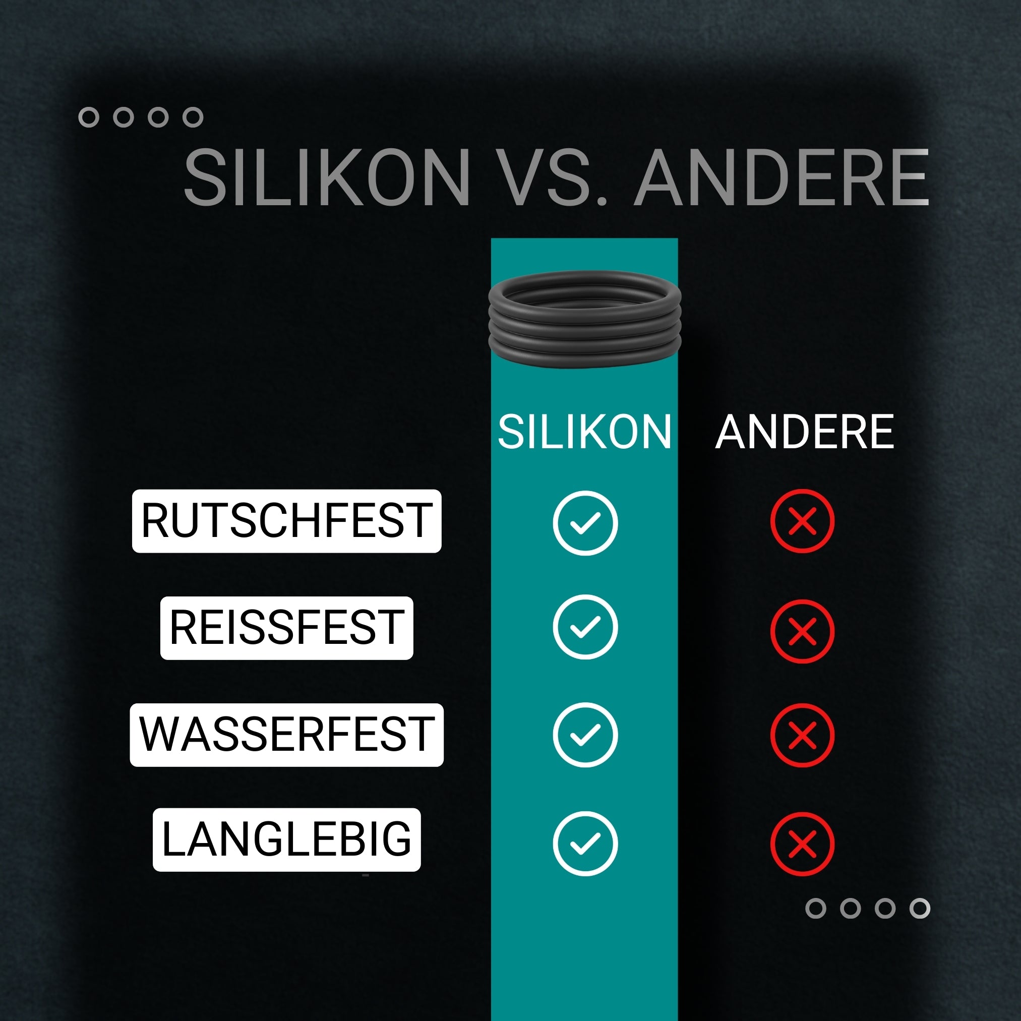 Silikon Haargummis (schwarz | 9 Stück) extra starker Halt - HAARallerliebst