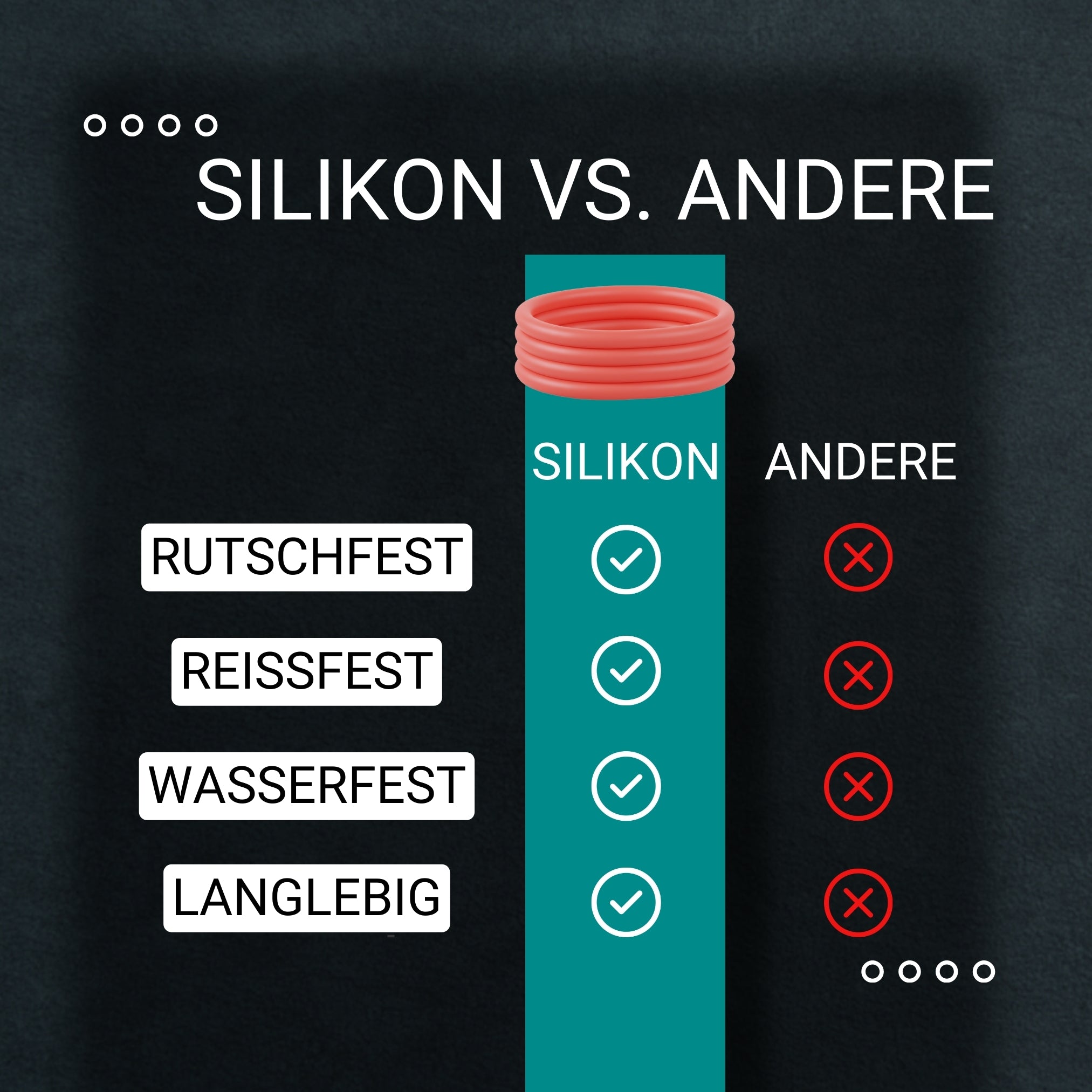 Silikon Haargummis (Lachs| 9 Stück) extra starker Halt ) - HAARallerliebst