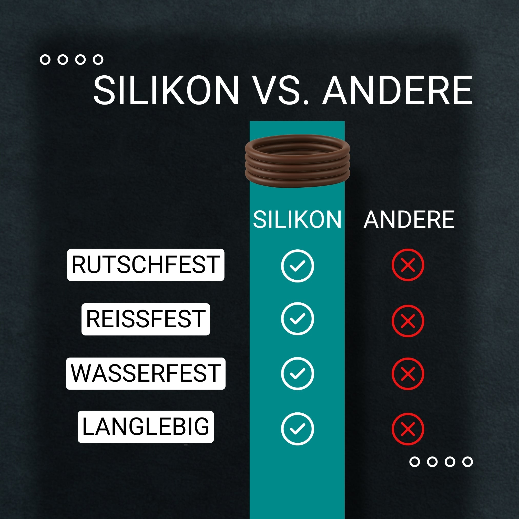 Silikon Haargummis (braun | 9 Stück) extra starker Halt - HAARallerliebst