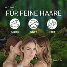 Haarallerliebst Haargummi Damen 12er Set – Haargummis soft ohne Metall aus Bio-Baumwolle & Naturkautschuk – Zopfgummi dunkelbraun für starken Halt – Schonend zu Haar & Umwelt - HAARallerliebst
