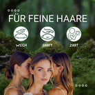 Haarallerliebst Haargummi Damen 12er Set – Haargummis soft ohne Metall aus Bio-Baumwolle & Naturkautschuk – Zopfgummi dunkelbraun für starken Halt – Schonend zu Haar & Umwelt - HAARallerliebst