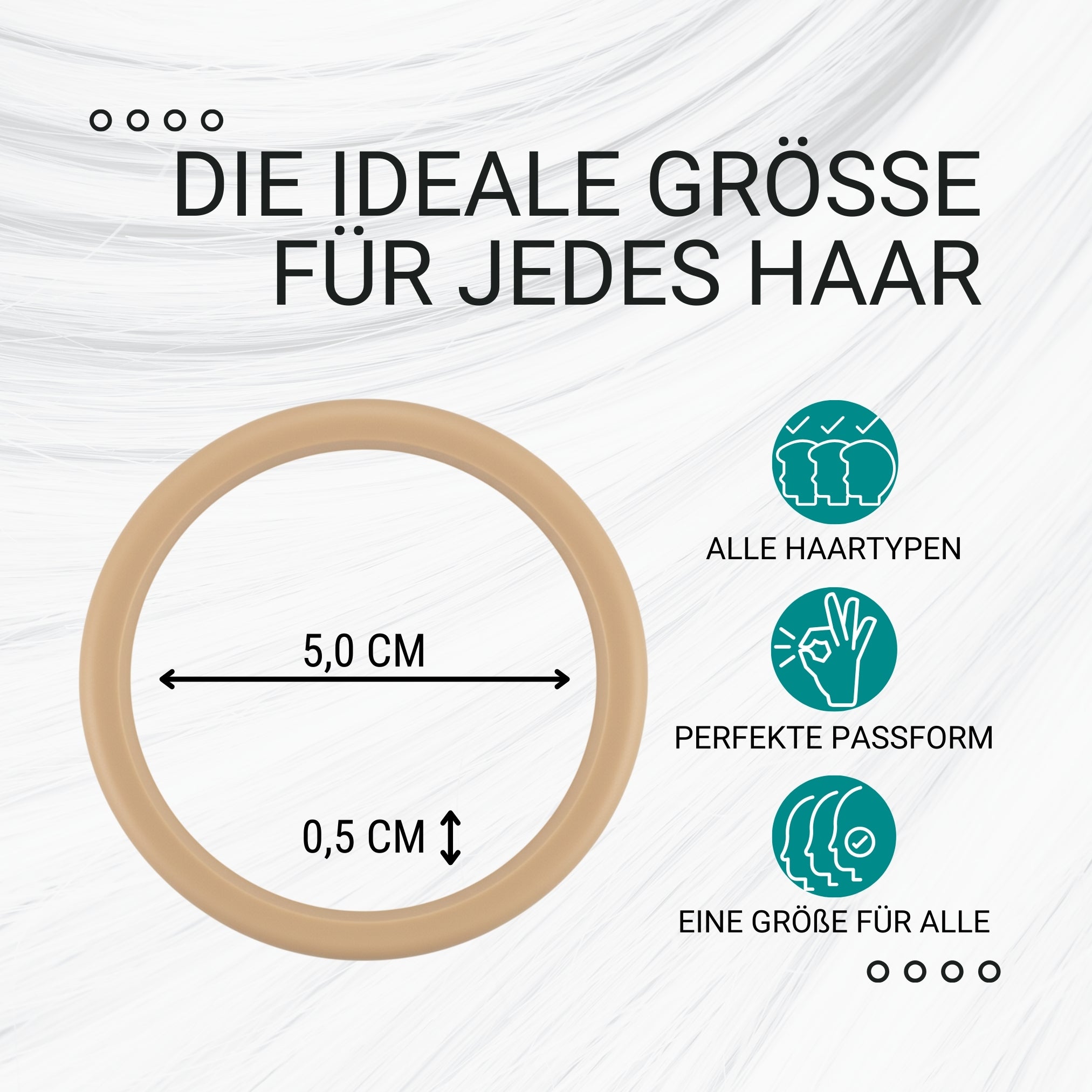 Silikon Haargummis (beige | 9 Stück) extra starker Halt - HAARallerliebst