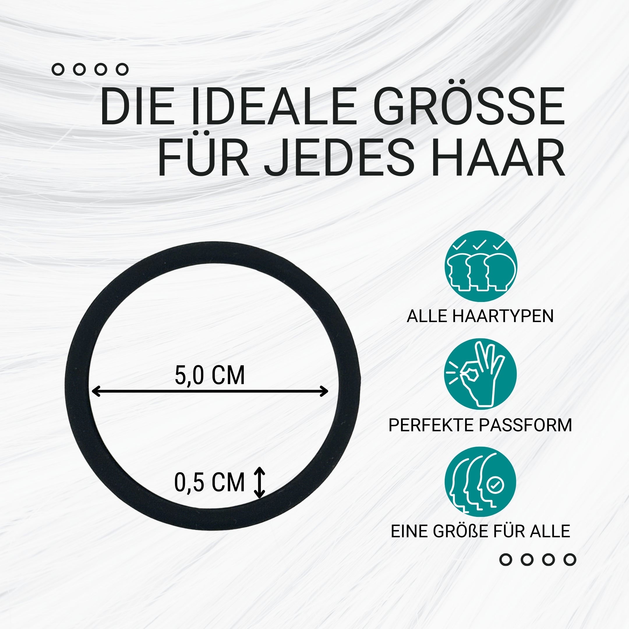 Silikon Haargummis (schwarz | 9 Stück) extra starker Halt - HAARallerliebst