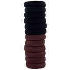 Haarallerliebst Haargummi Damen 12er Set – Haargummis soft ohne Metall aus Bio-Baumwolle & Naturkautschuk – Zopfgummi dunkelbraun für starken Halt – Schonend zu Haar & Umwelt - HAARallerliebst