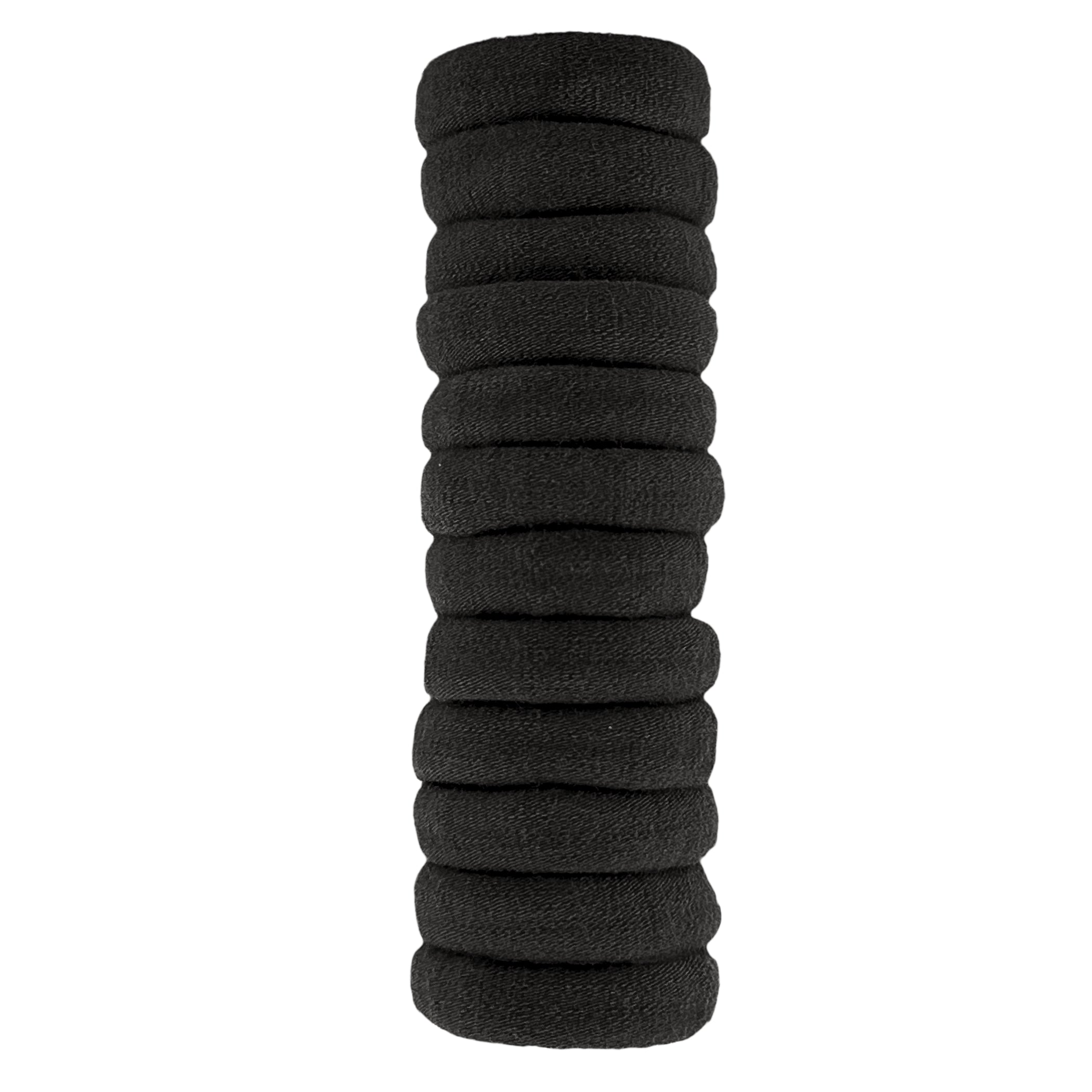 Haarallerliebst Haargummi Damen 12er Set – Haargummis soft ohne Metall aus Bio-Baumwolle & Naturkautschuk – Zopfgummi dunkelbraun für starken Halt – Schonend zu Haar & Umwelt - HAARallerliebst