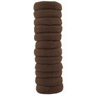 Haarallerliebst Haargummi Damen 12er Set – Haargummis soft ohne Metall aus Bio-Baumwolle & Naturkautschuk – Zopfgummi dunkelbraun für starken Halt – Schonend zu Haar & Umwelt - HAARallerliebst