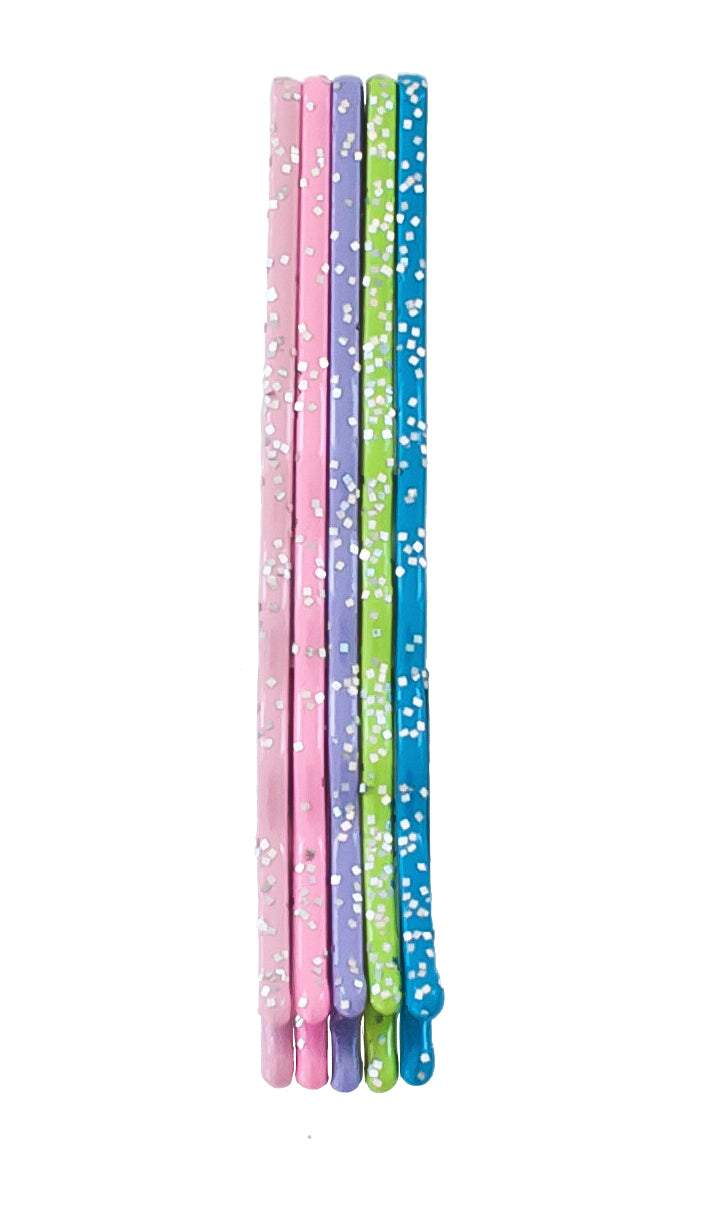 Bobby Pins (40 Stück | bunt mit Glitzer) - HAARallerliebst