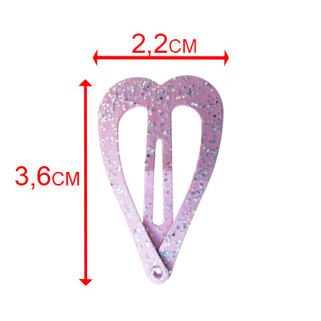 Haarspangen Herzen (20 Stück | Glitzer | 36mm) - HAARallerliebst