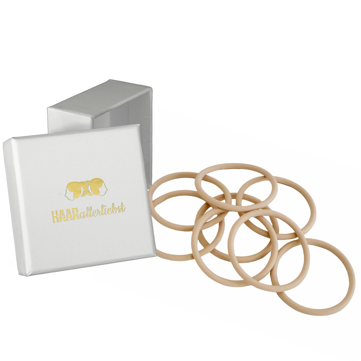 Silikon Haargummis (beige | 9 Stück) extra starker Halt - HAARallerliebst