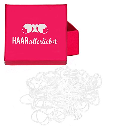Haargummis mini klein (250 Stück | transparent | 1cm) - HAARallerliebst