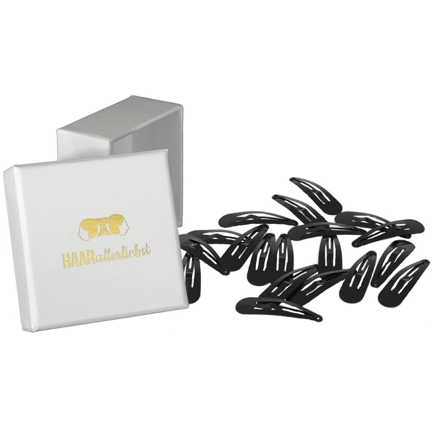 Haarspangen (schwarz | 20 Stück | 39mm) - HAARallerliebst