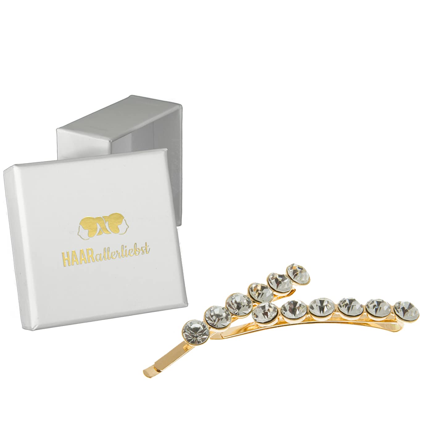 Haarspangen gold mit Strass (2 Stück | 6cm) - HAARallerliebst