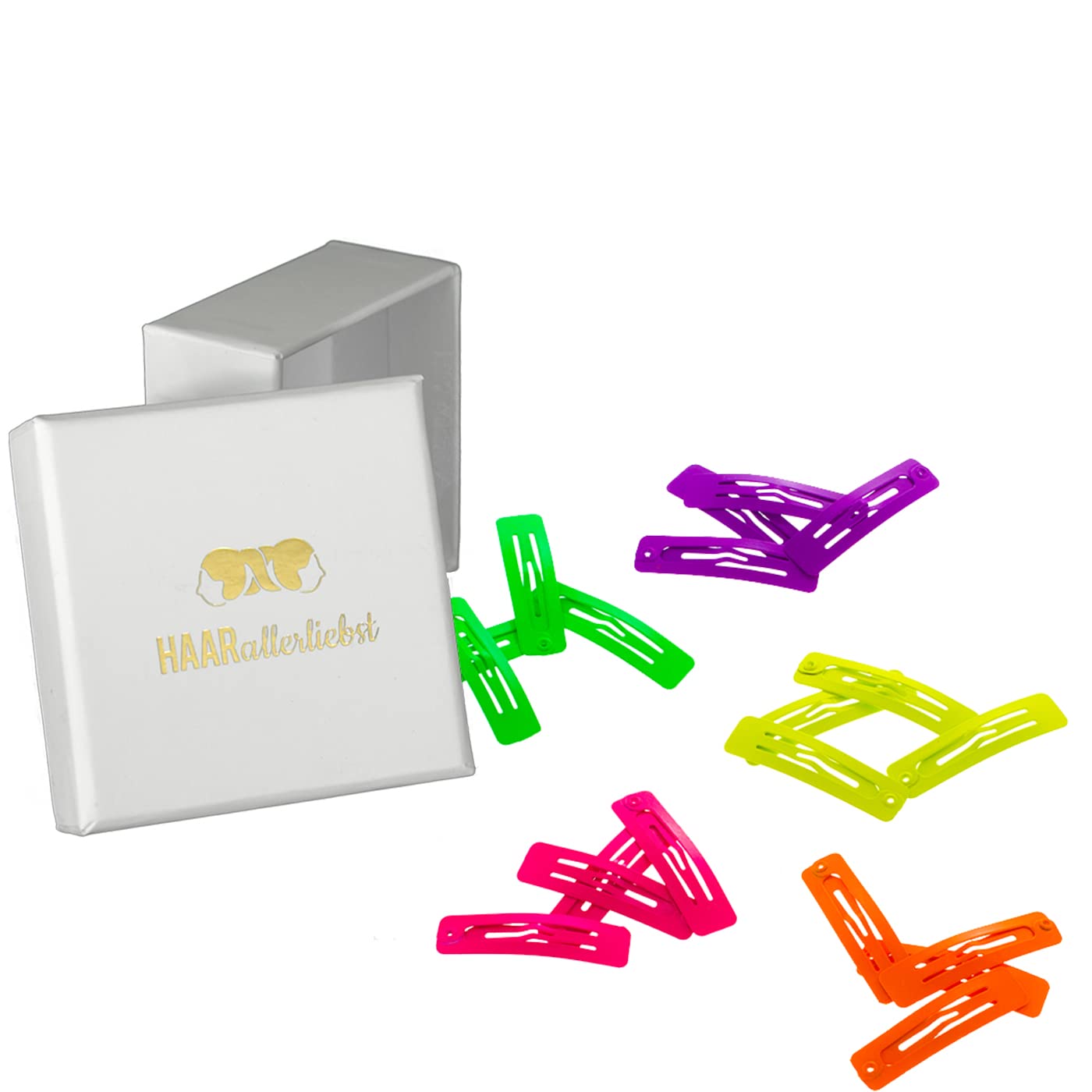 Haarspangen rechteckig (neon | 20 Stück | 39mm) - HAARallerliebst