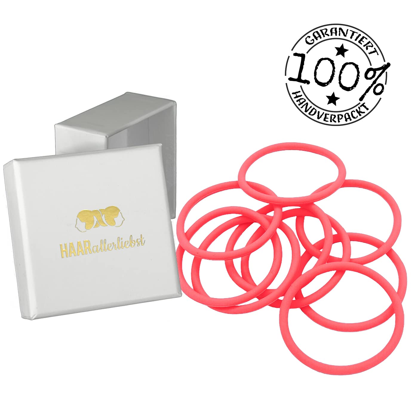 Silikon Haargummis (Pink Coralle Bordeaux | 9 Stück) extra starker Halt - HAARallerliebst
