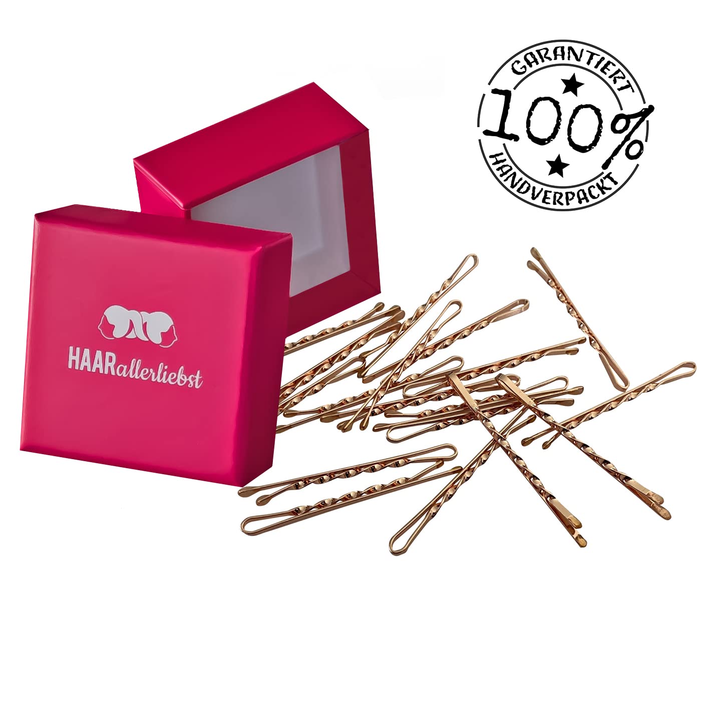 Bobby Pins gedreht (24 Stück | 5cm | (beige, gold, roségold, silber) für ultimativen Halt - HAARallerliebst