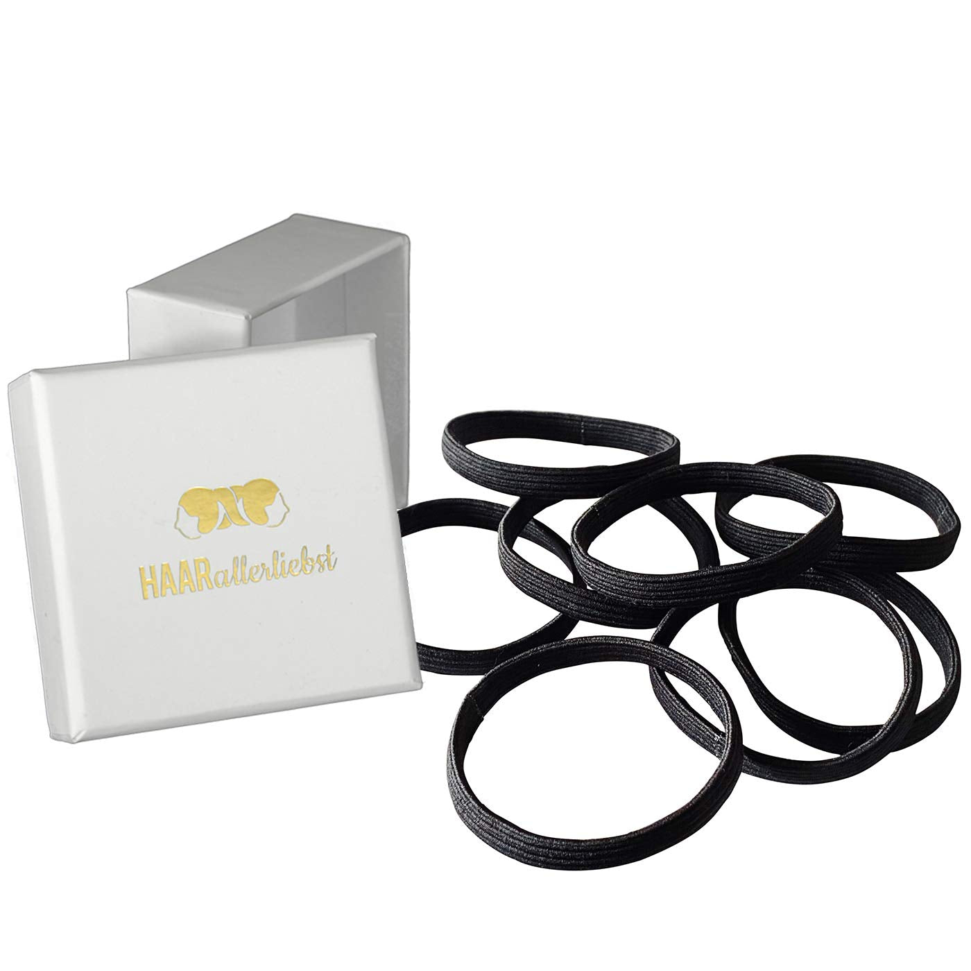 Haargummis extra breit (schwarz | 8 Stück |9mm breit) - HAARallerliebst