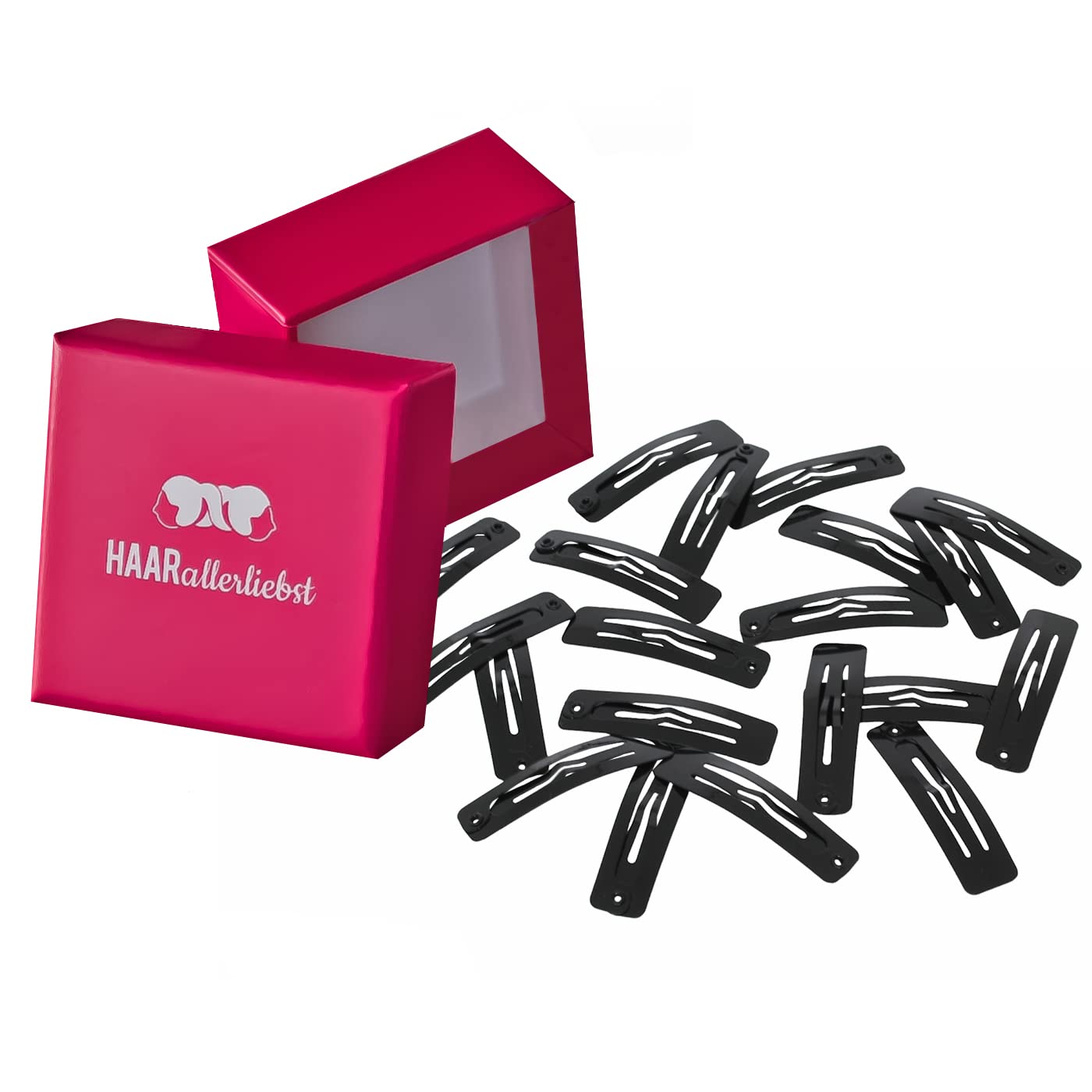 Haarspangen rechteckig (schwarz | 20 Stück | 39mm) - HAARallerliebst