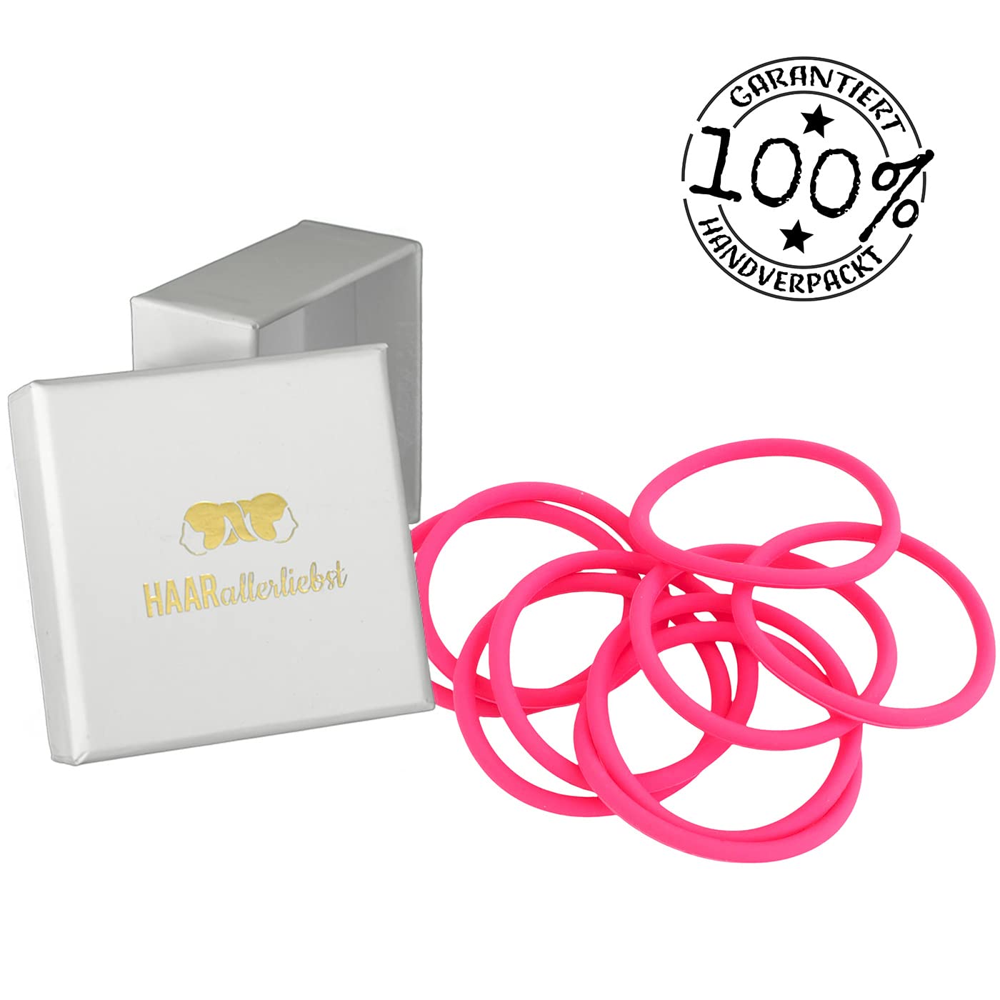 Silikon Haargummis (Pink Coralle Bordeaux | 9 Stück) extra starker Halt - HAARallerliebst